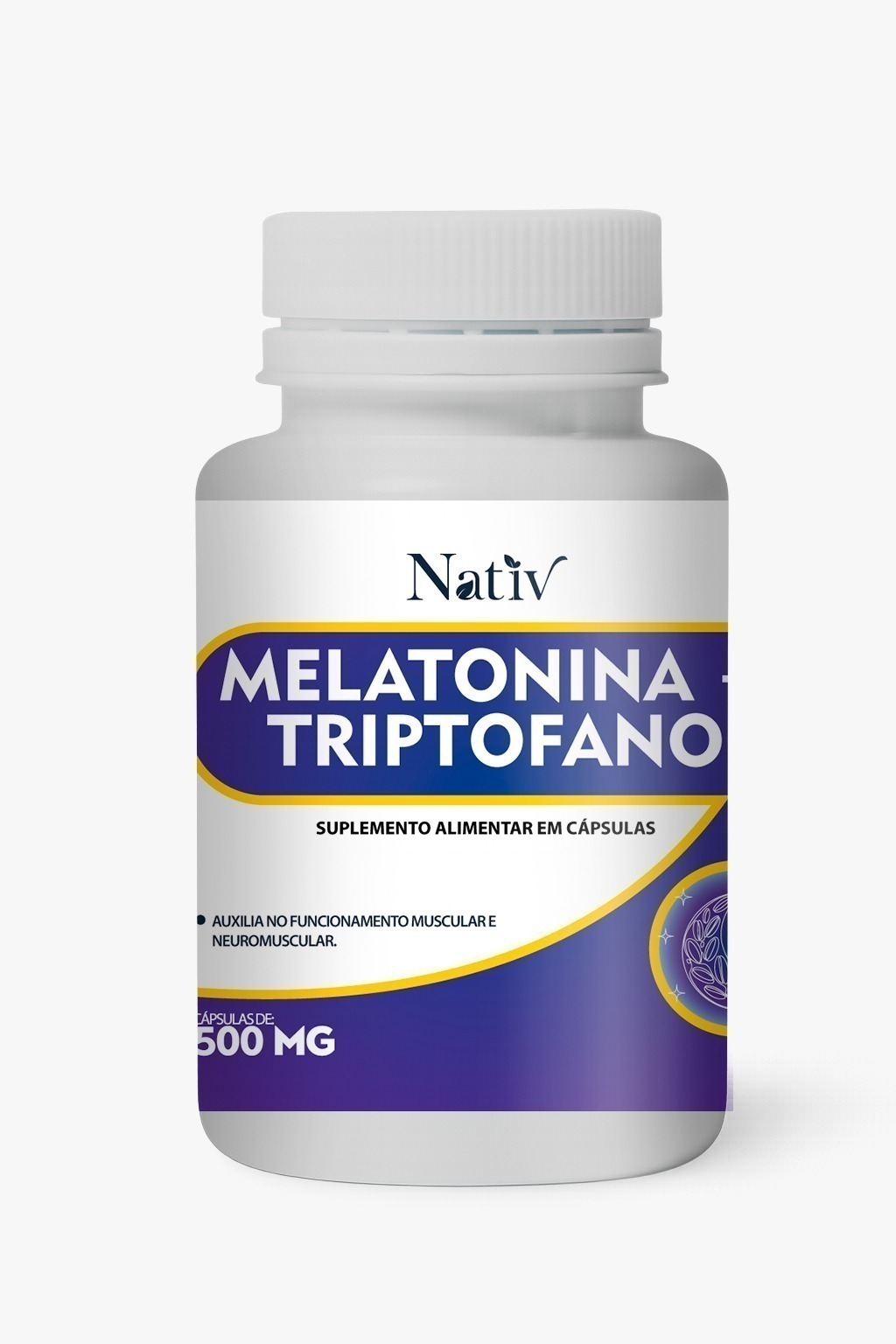 Melatonina Triptofano - Nativ - 500mg - 60 Cápsulas
