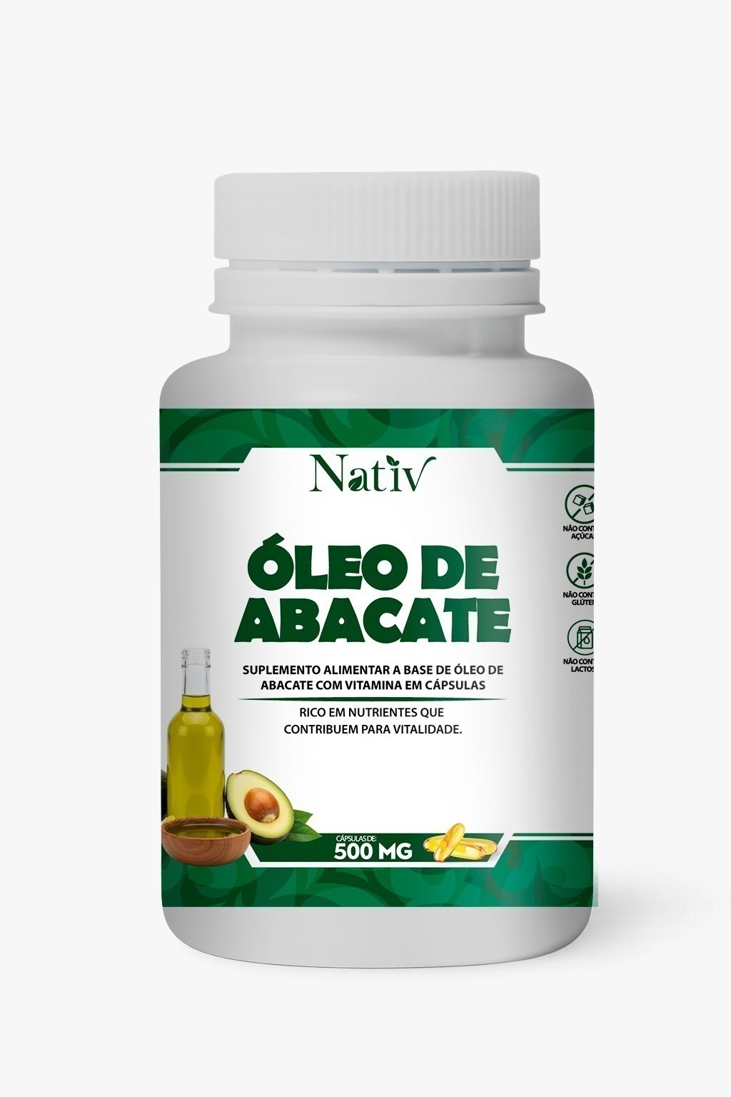 Óleo de Abacate - Nativ - 500mg - 120 Cápsulas