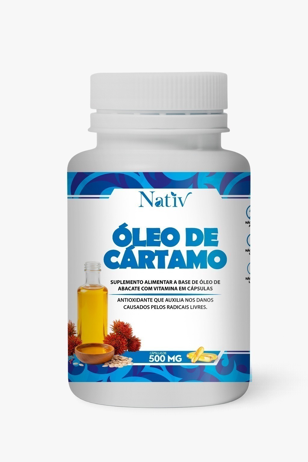 Óleo de Cártamo - Nativ - 500mg - 60 Cápsulas