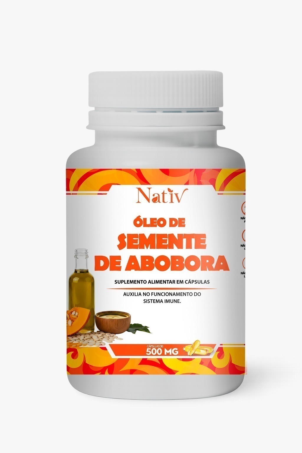 Óleo de Semente de Abóbora 500mg - 120 Cápsulas
