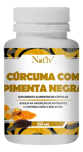 Cúrcuma Com Pimenta Preta Premium 500mg 120 Cápsulas