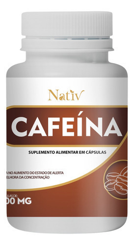 Termogênico Cafeína 120 Caps 500mg 100% Pura Nativ- Energia