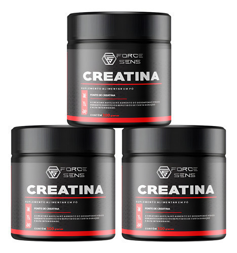 Creatina Pó 300g - Kit 3 Pote - Frete Gratis