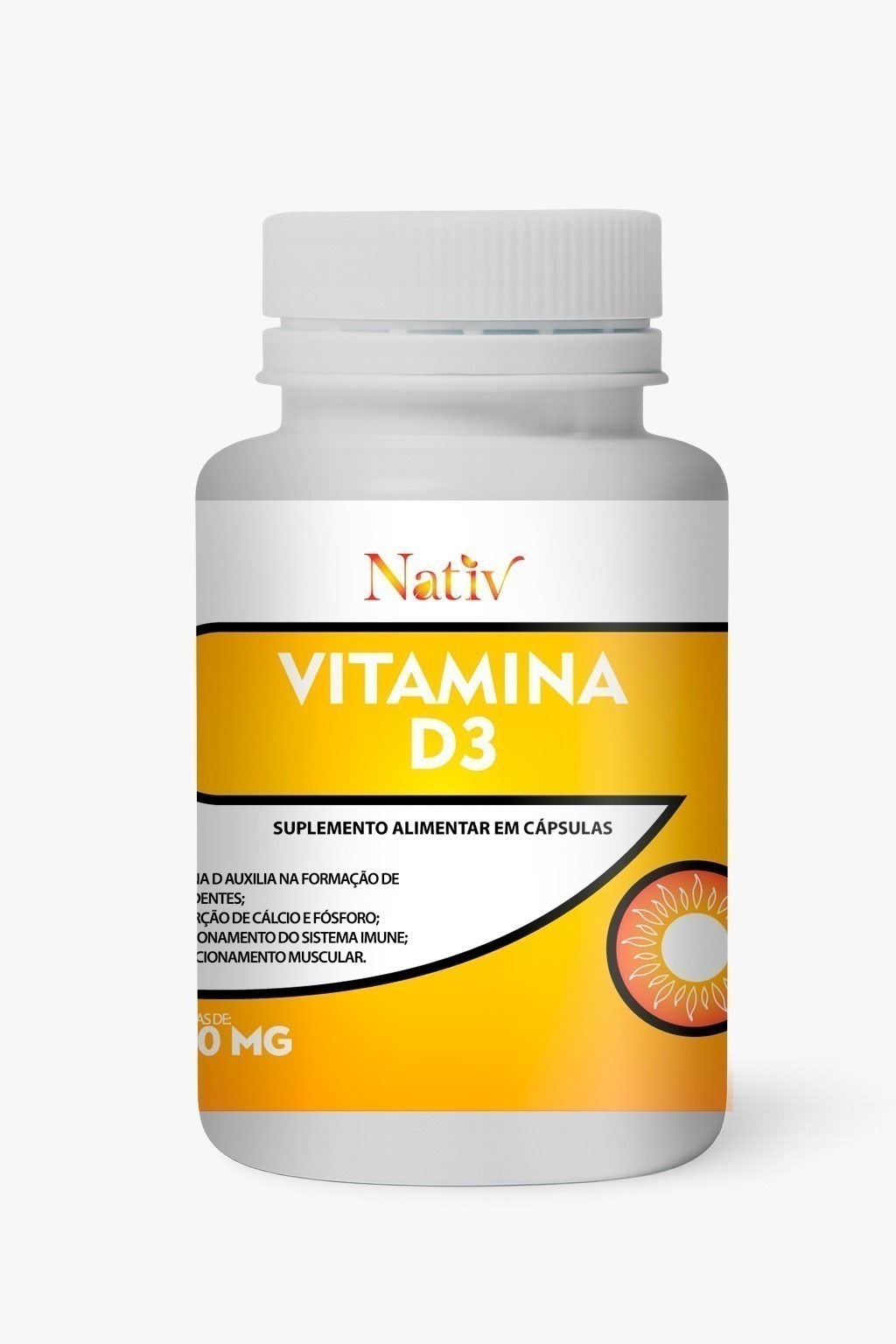 Vitamina D3 - Nativ - 500mg - 60 capsulas