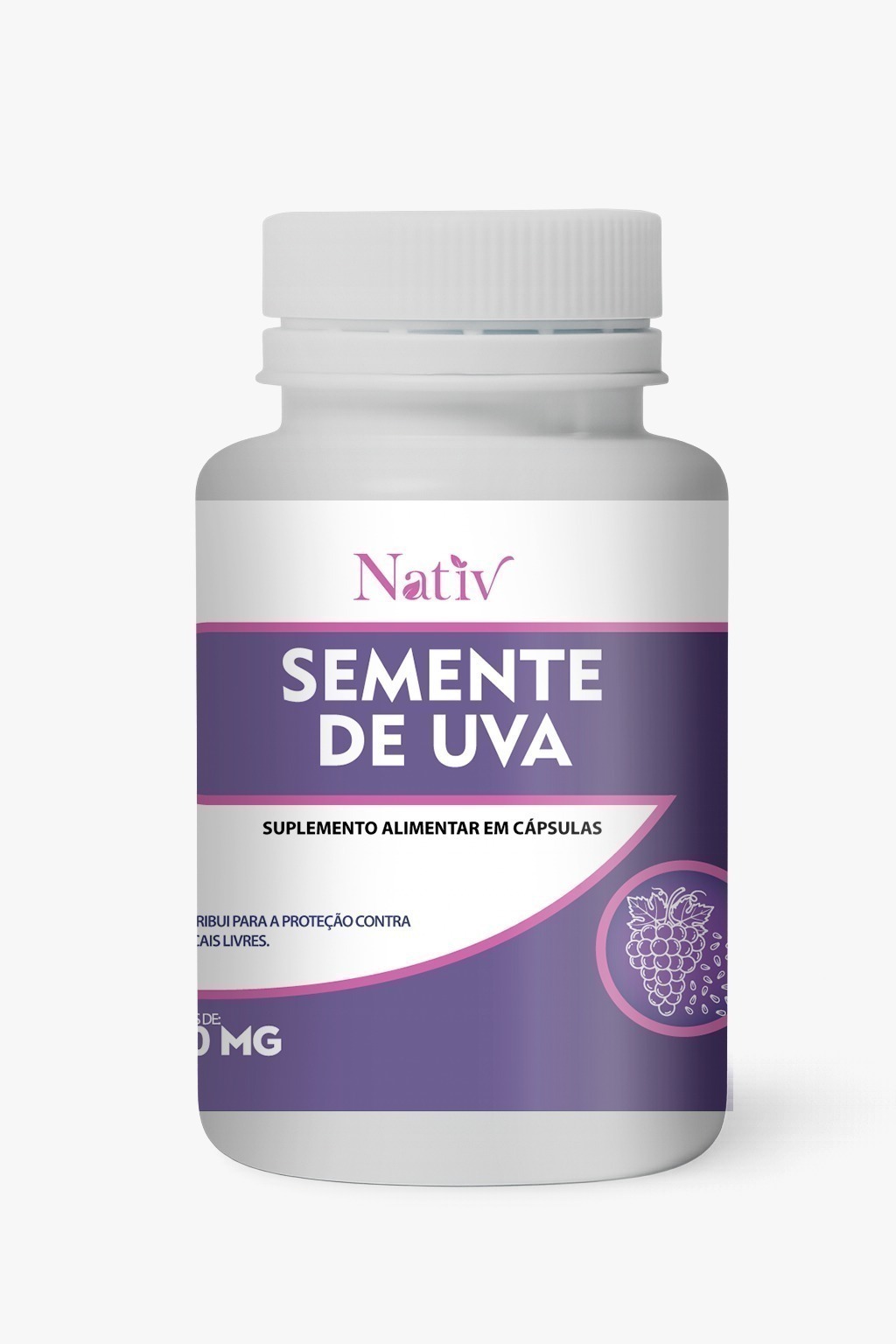Semente de Uva - Nativ - 500mg - 120 Cápsulas