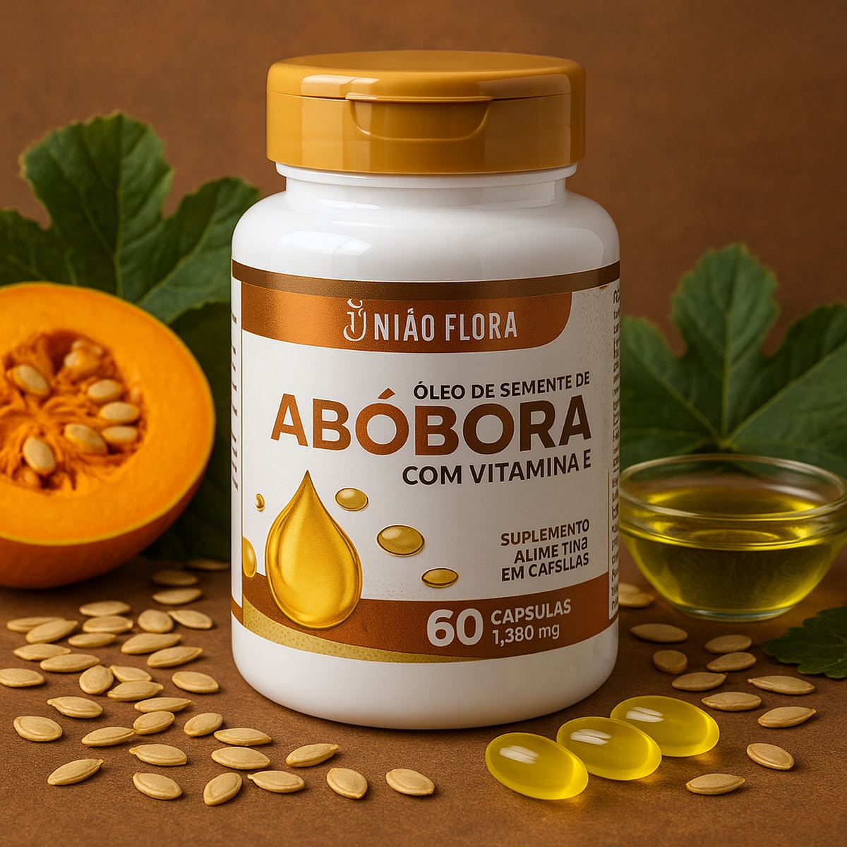 Óleo de Semente de Abóbora 500mg - 60 Cápsulas