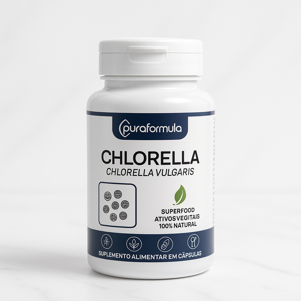 Chlorella 500mg Suplemento Natural Premium 120 Caps Sem Sabor