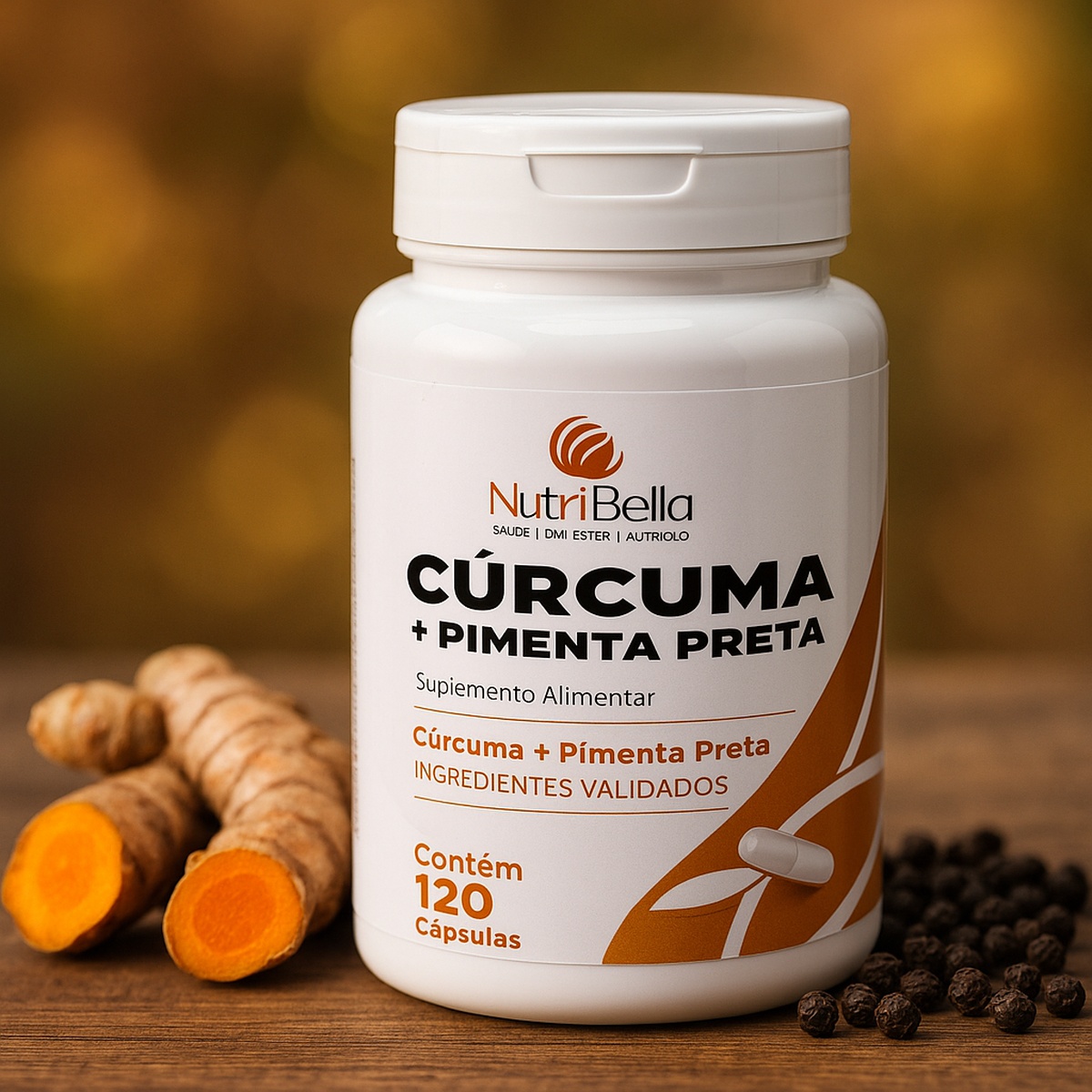 Cúrcuma Com Pimenta Preta Premium Nativ 500mg 60 Cápsulas