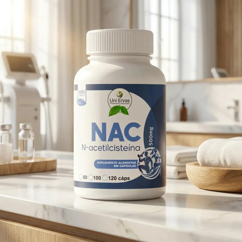 NAC 500mg N-acetilcisteina 60 Capsulas Suplemento