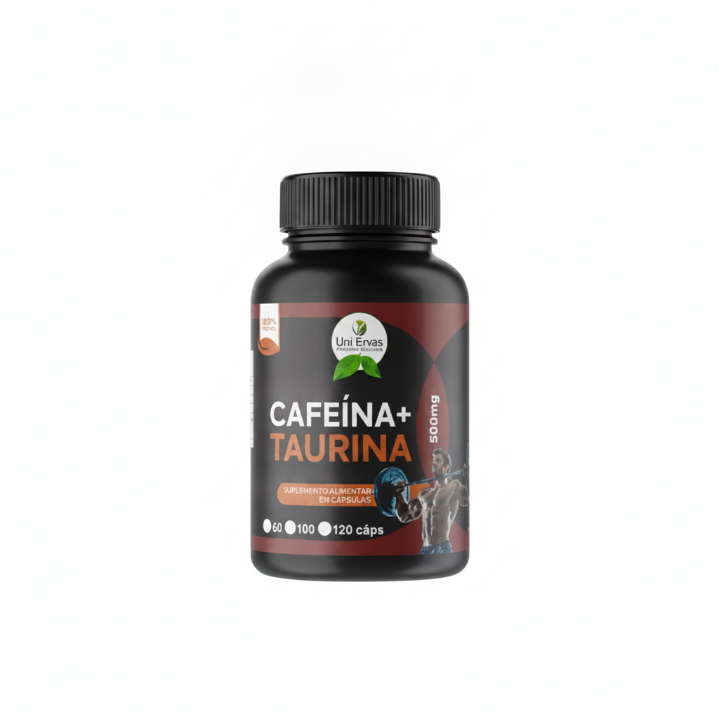 Cafeína 500mg com Taurina 60 cápsulas — Uni Ervas