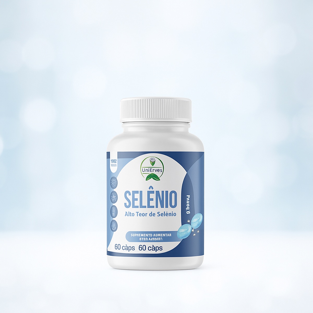 Selenio 500 mg - 60 cápsulas | Uni Ervas - Suplemento Mineral