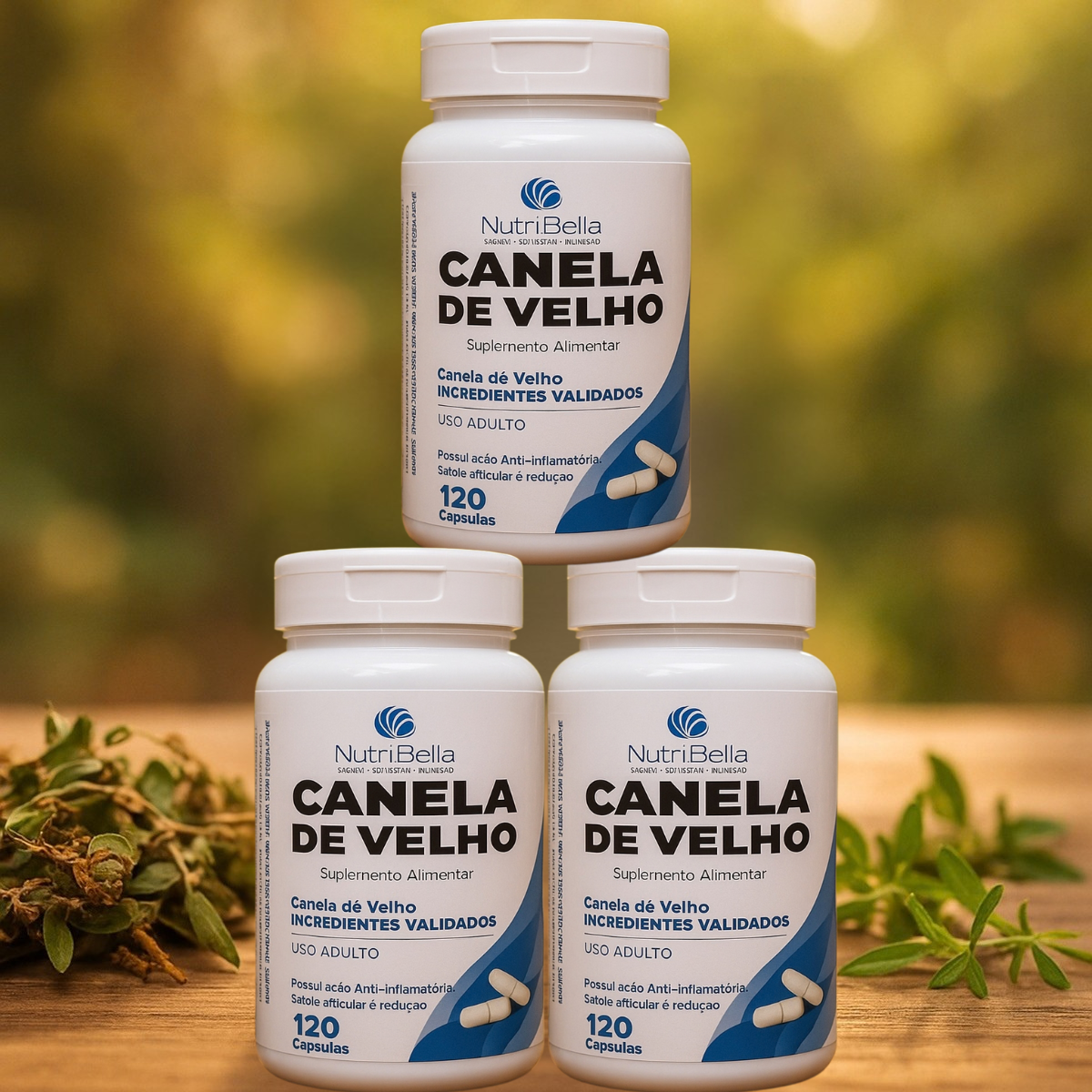 Kit 3 Canela De Velho 500mg 360 Cápsulas Frete Grátis Sem Sabor