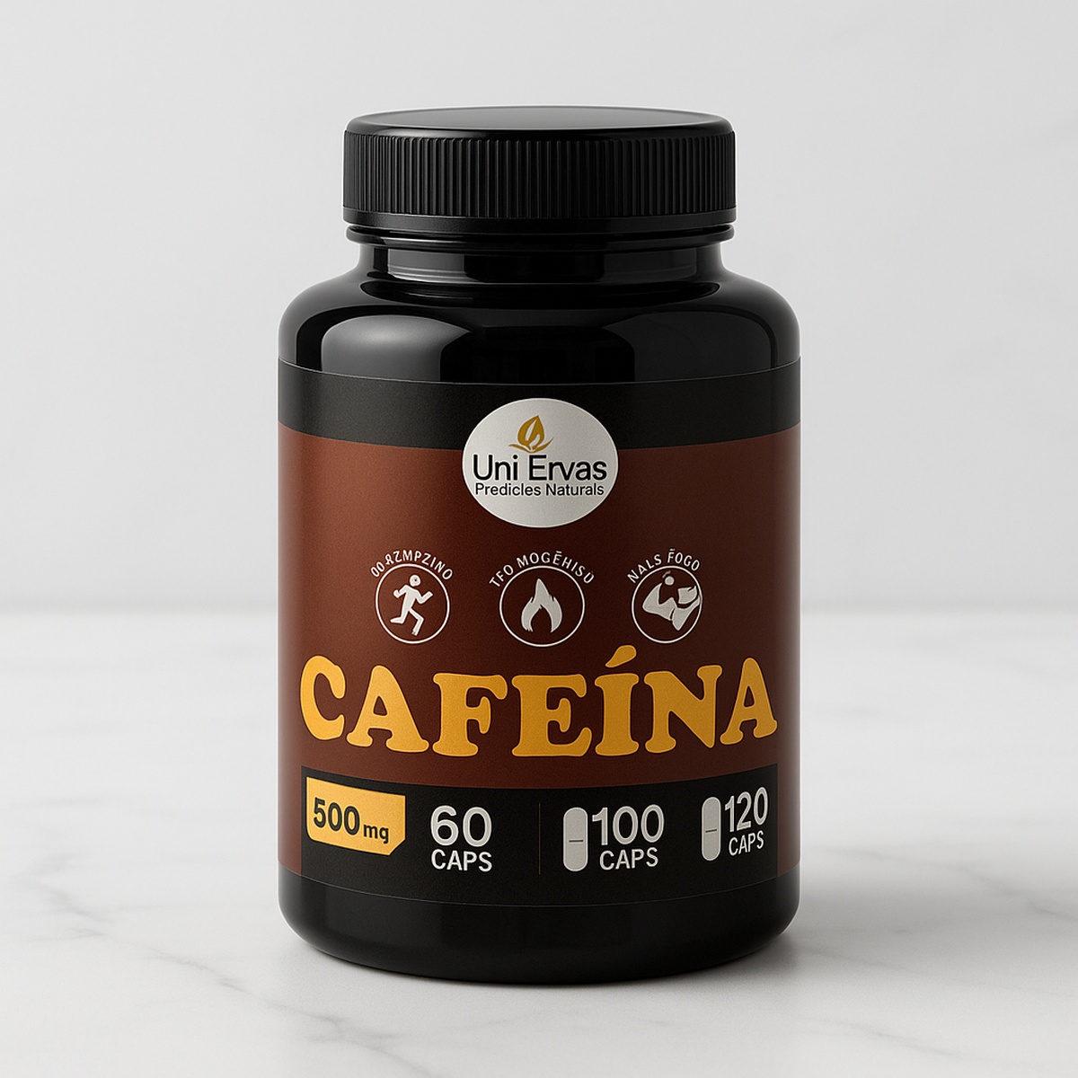 Termogênico Cafeína 60 Caps 500mg 100% Pura Nativ- Energia