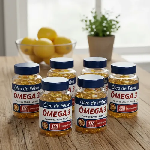 Kit 06 Ômega 3 Óleo De Peixe 120 Cápsulas 1000mg Epa Dha