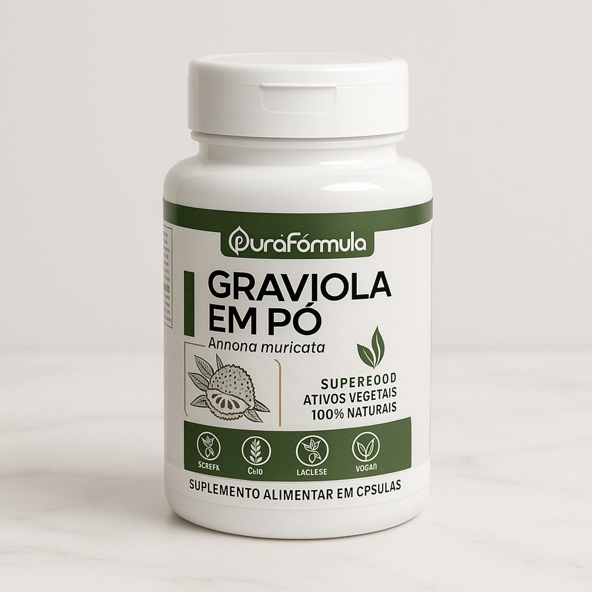 Graviola em Pó - 60 Capsulas.
