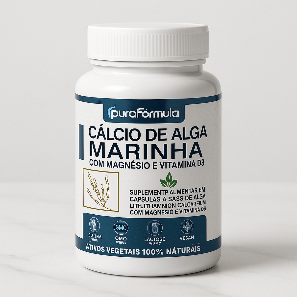KIT 03 -Cálcio de Alga Marinha - 60 Capsulas