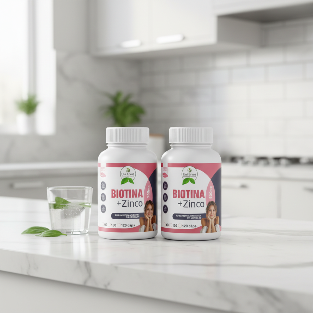 Biotina com Zinco 60 Cápsulas Suplemento Cabelo Pele Unha