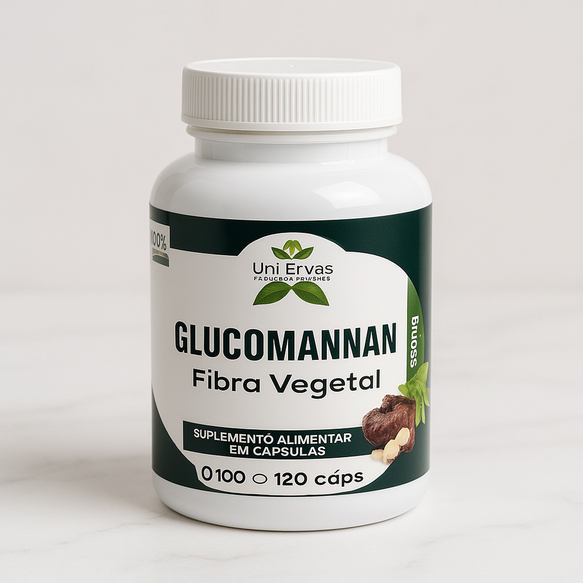 Glucomannan Fibra Vegetais - 60 Capsulas