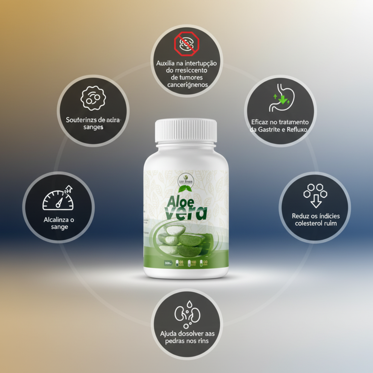 KIT 2 - Aloe Vera / Babosa 500mg 60 Cápsula - Energia E Vitalidade