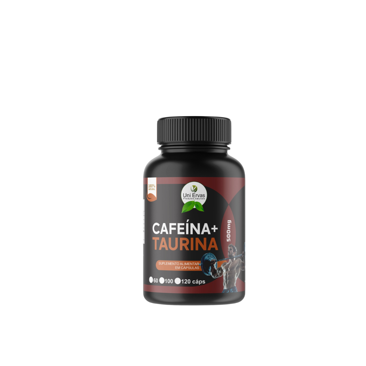 kit 02 Cafeína 500mg com Taurina 60 cápsulas — Uni Ervas