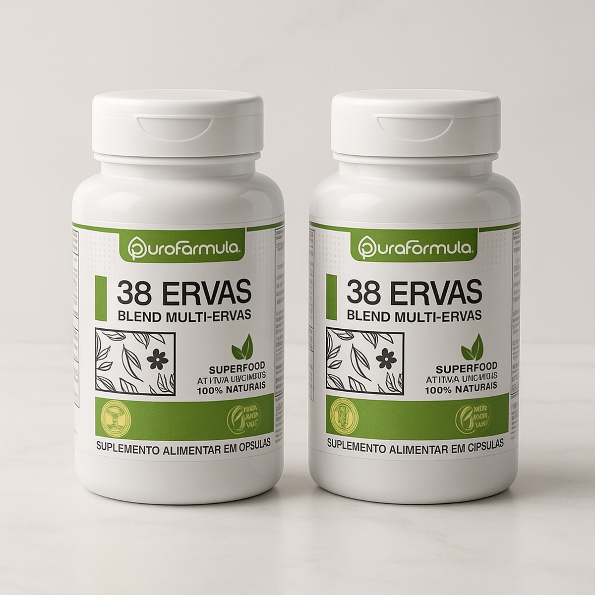 KIT 03 - 38 Ervas - 60 Capsulas